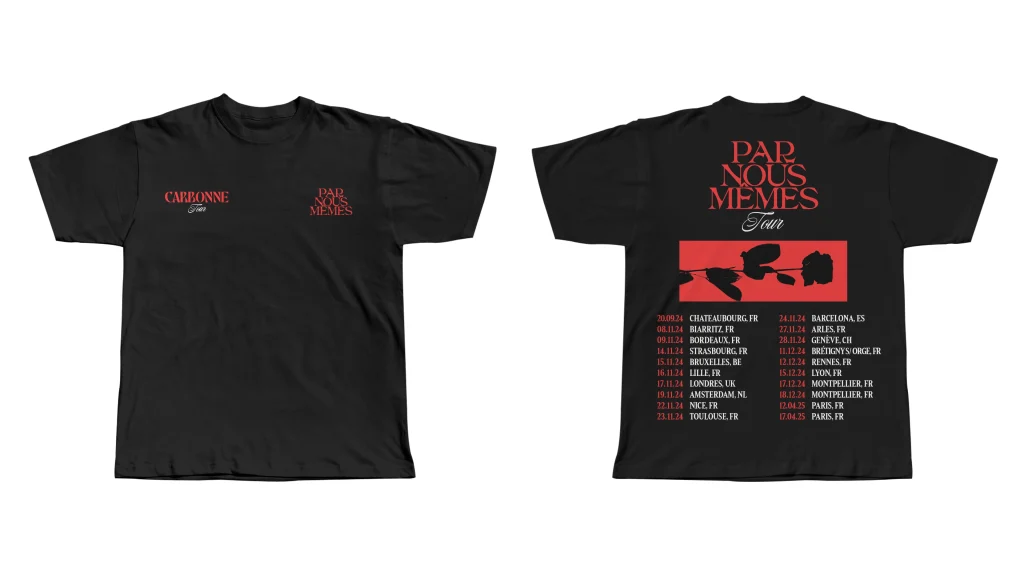 Tshirt de tournée pour l'artiste Carbonne
