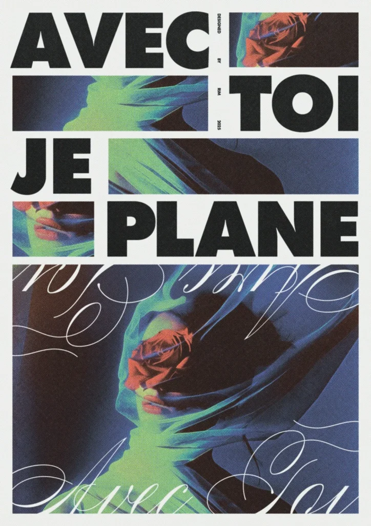 avec toi je plane affiche serigraphie quadri