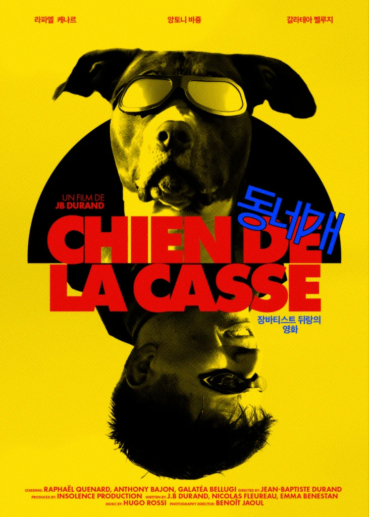 poster design chien de la casse